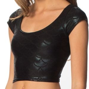 Black Milk Midnight Mermaid cap sleeved crop